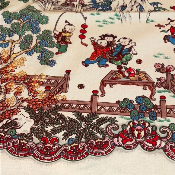 Colorful Chinese Dragon and Floral Tablecloth - Picture 6 of 12